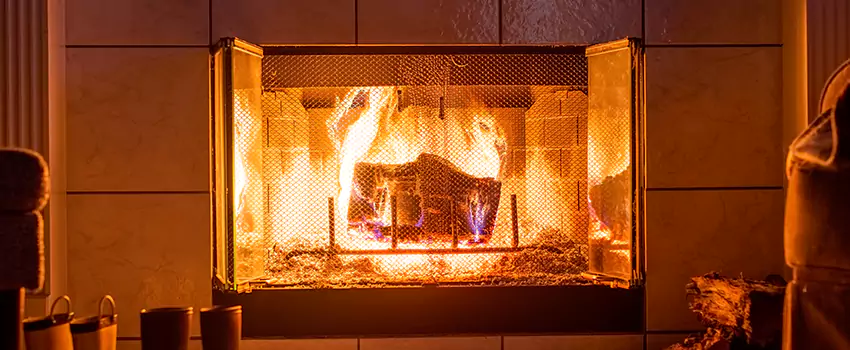 Mendota Hearth Landscape Fireplace Installation in Manchester, New Hampshire